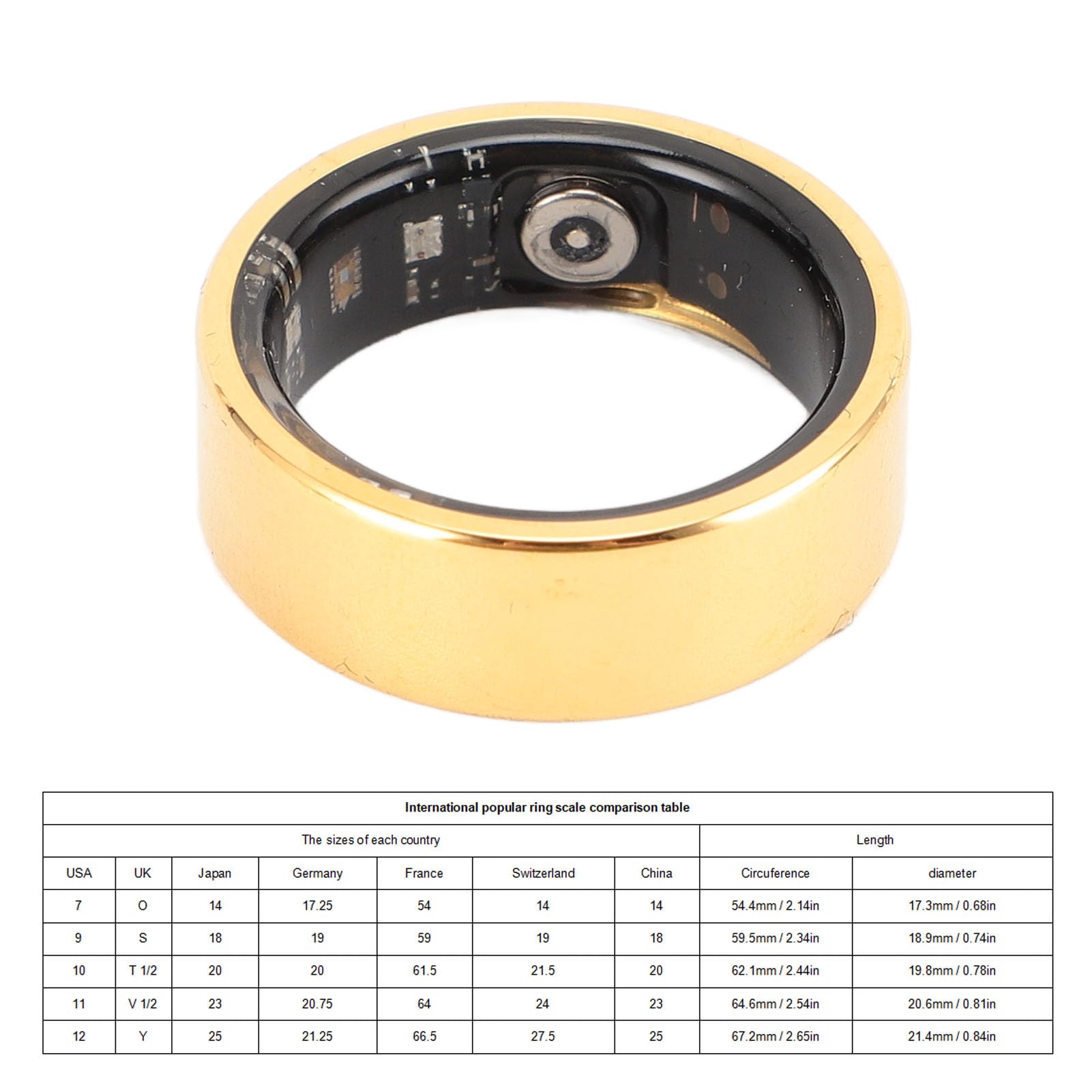 ciciglow Anello Intelligente Fitness Tracker Salute Impermeabile IP67, Dispositivo Indossabile Smart Ring con Monitoraggio Attività e Ricarica Magnetica per Uomini Donne Android iOS