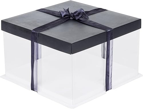 Restaurantware Sweet Vision Cajas transparentes para tartas de 10 x 8.25 pulgadas, 10 cajas transparentes para tartas de base resistente a la grasa,