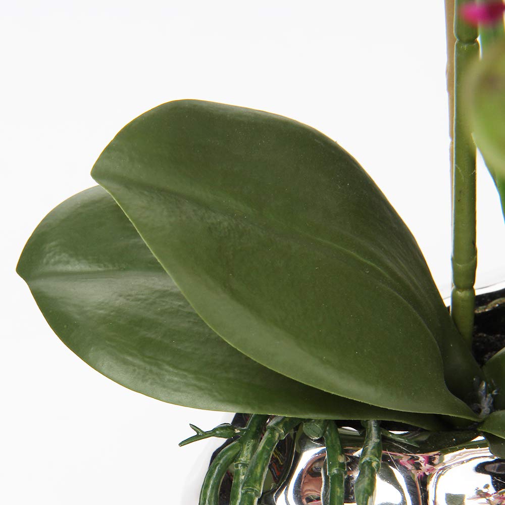 Oairse Plante Artificielle orchidée, Fleurs artificielles, avec de Vraies Fleurs, en céramique, pour décoration de Table, Chambre à Coucher, Salle de Bain, Salon, Höhe 44cm, Rose