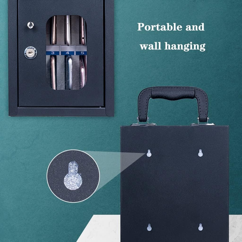 School Mobile Phone Safe Deposit Box Metal Durable Mobile Phone Storage Box Mobile with Lock Factory Safety Mobile Phone Cabinet (Color : Black, Size : 24