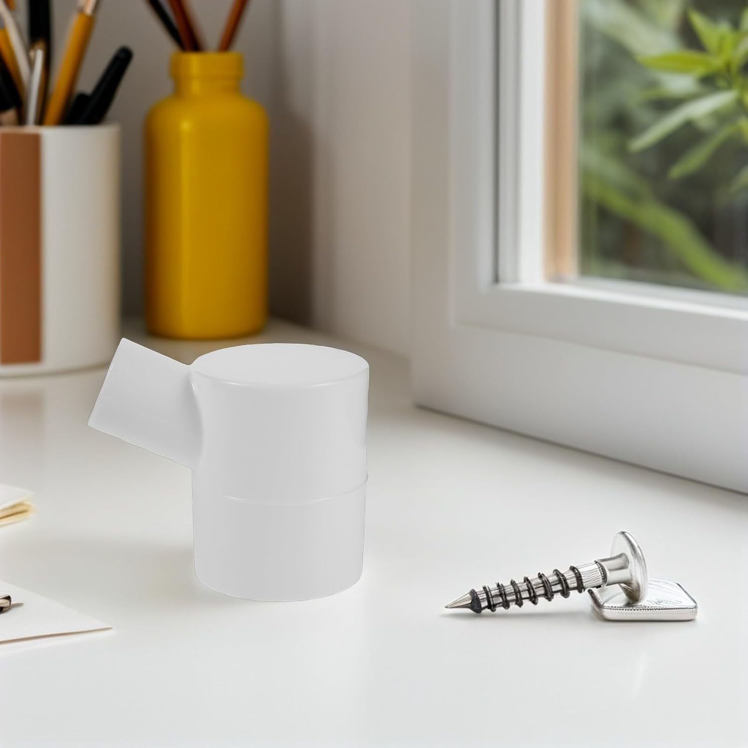 Mini Facial Steamer Nozzle Adapter Tip Plastic White | Replacement Part for Spray Machine, Leakproof Connection, Effortless Installation, Widely Compatible Beauty Device Connector
