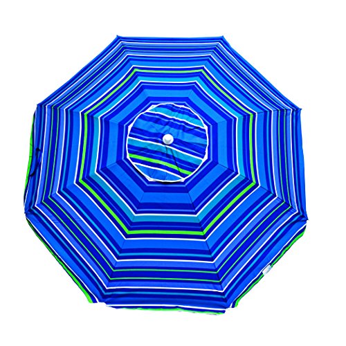 Shadezilla Platinum 6.5 ft Polyester 100 UPF Beach Umbrella with Vent & Tilt