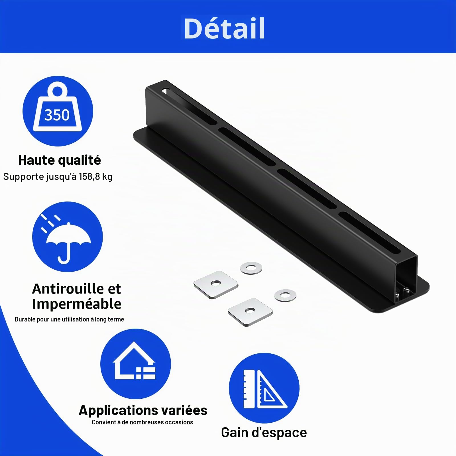 Lot de 6 Supports Robustes pour Plafond Garage Compatible avec 5 Bacs