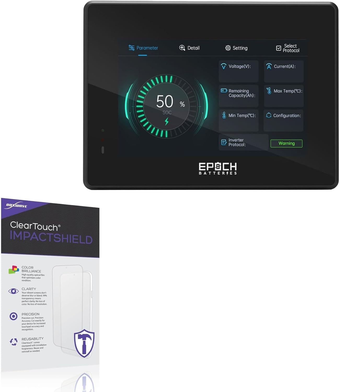 BoxWave Screen Protector Compatible With Epoch Pro Series (5 in) - ClearTouch ImpactShield (2-Pack), Impenetrable Screen Protector Flexible Film