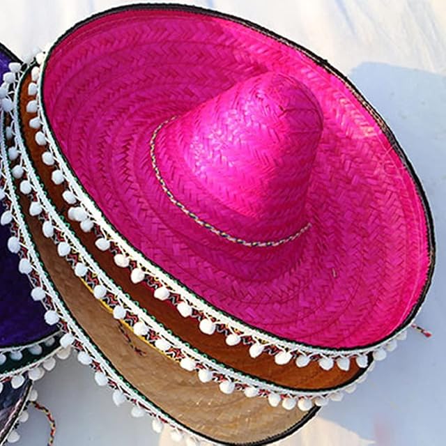 Foto 7 de 7 de Fituenly Sombrero Mexicano Sombrero De Paja Brillante Sombreros Fiesta Divertida Disfraz para Fiesta Carnaval…