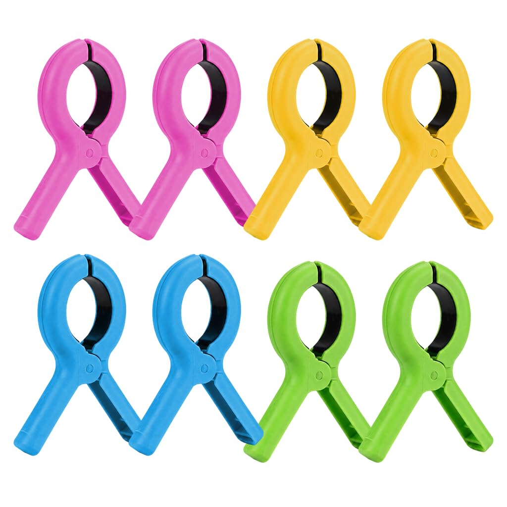 8 Pcs Large Beach Towel Clips for Sun Loungers Outside Pool Cover Clips