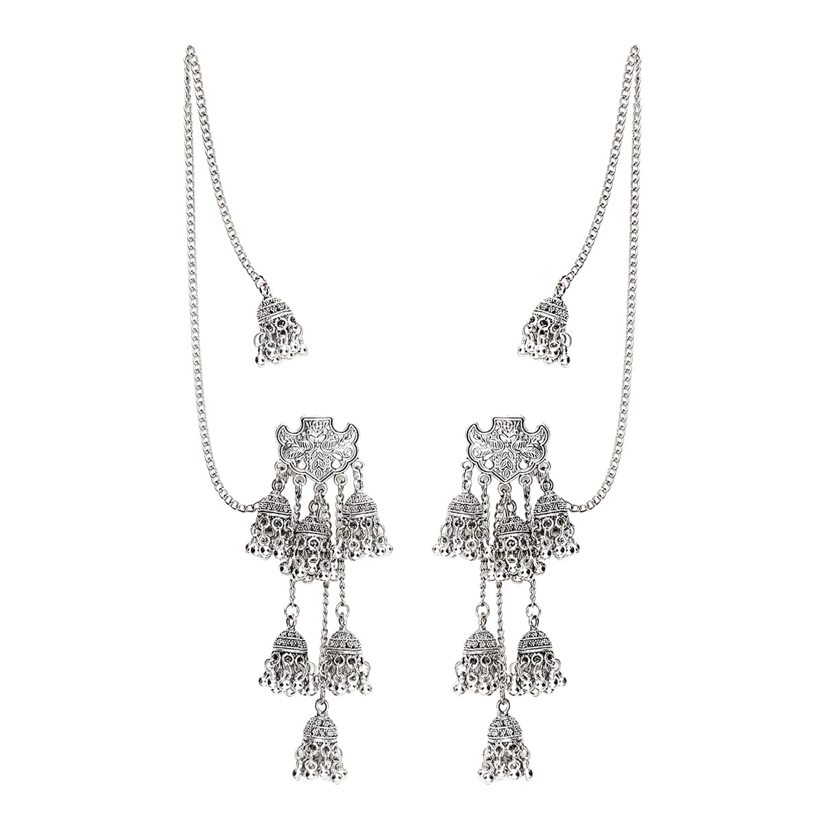 Yellow Chimes Earrings for Women and Girls Traditional Beads Drop Silver Oxidised Jhumka|German Silver Multilayer Jhumki Earrings|Birthday Gift For girls and women Anniversary Gift for Wife (B0BDZPHL67) Amazon Price History, Amazon Price Tracker