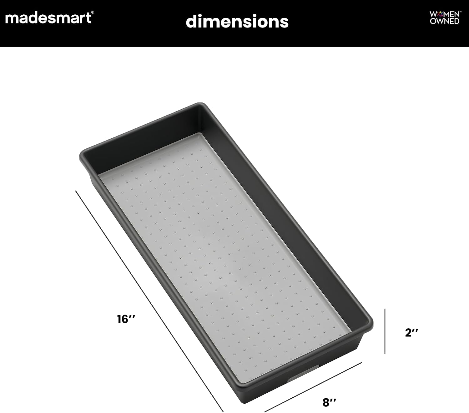 madesmart Classic 16 x 8 Storage Bin, Granite