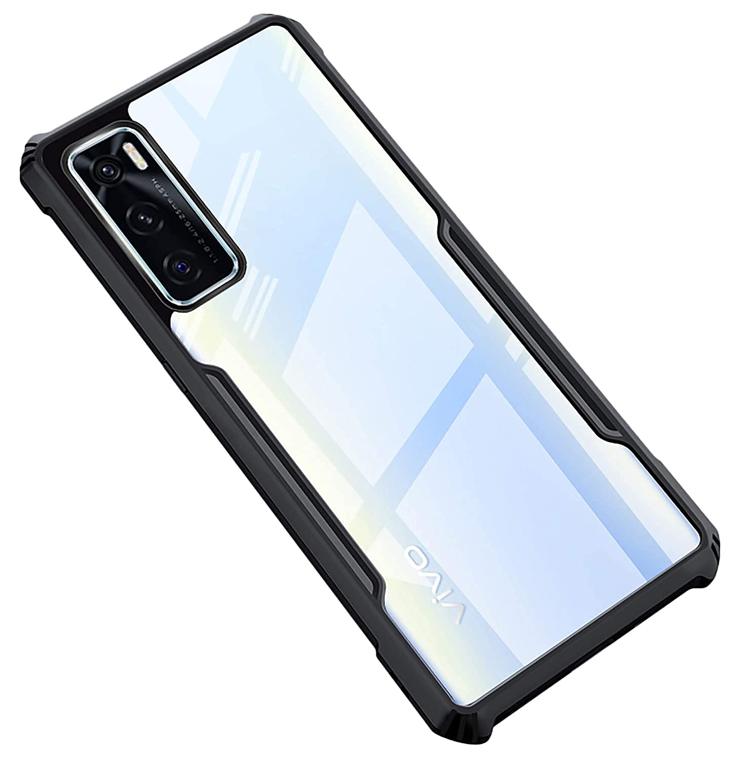 ANKIRANT ® Plastic 360 Back Case Cover for Vivo V20 SE Hybrid Crystal Clear Camera Protect Airbag Design All Side 360 Degree Protection (Transparent, Black) (B09MBTS2PC) Amazon Price History, Amazon Price Tracker