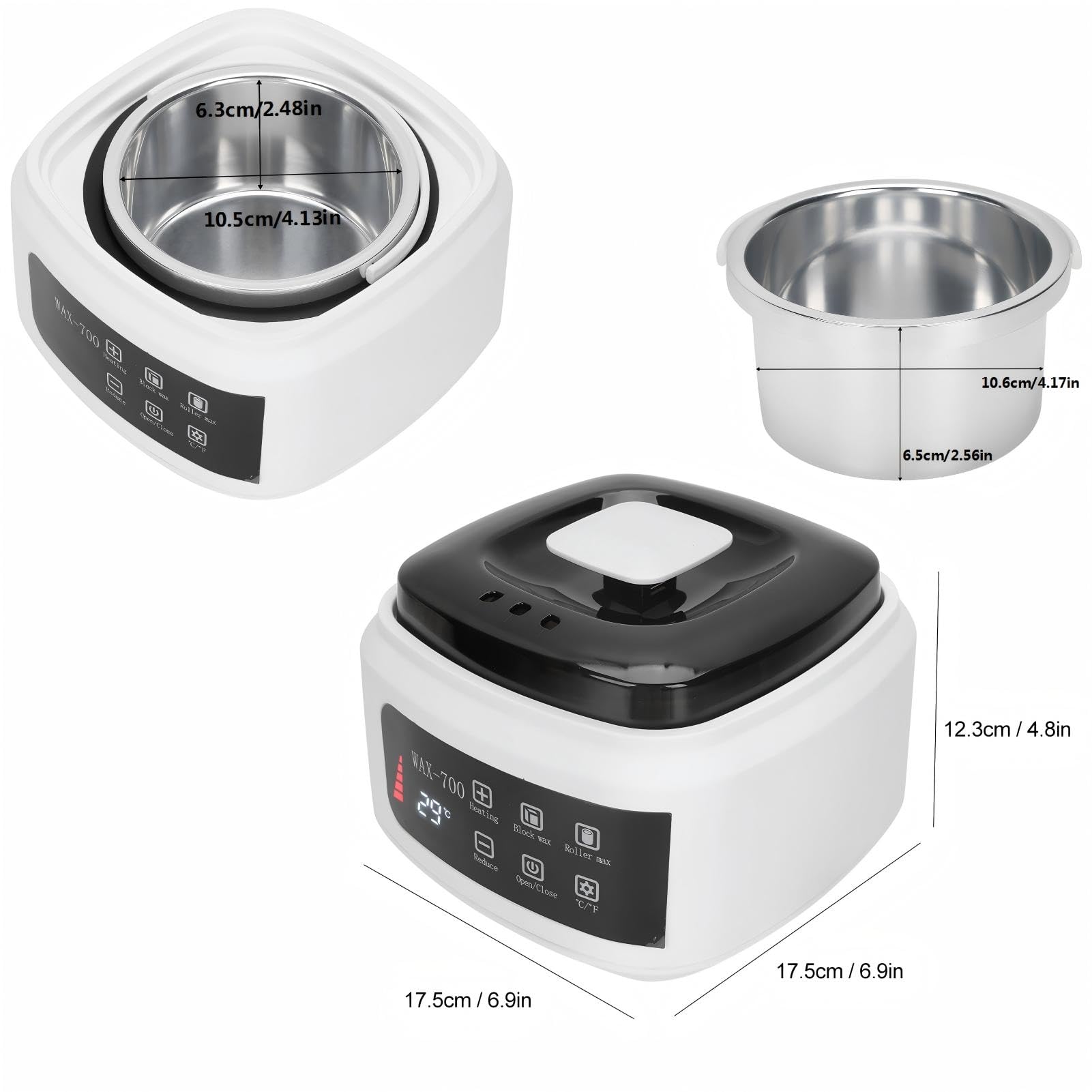 Wachswärmer 500 ml, Automatische Temperaturregelung, Wachsschmelzmaschine, Haarentfernungs-Wachswärmer