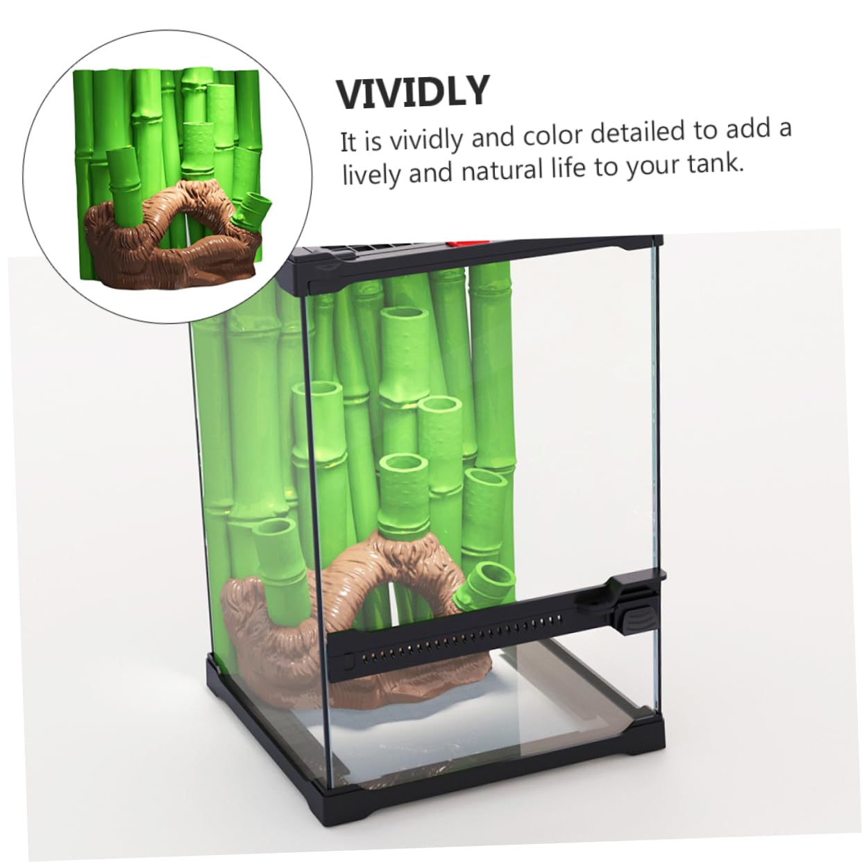 Sosoport 3D Rückwand für Aquarium aus Kunstharz mit Realistischem Bambus Hintergrund Lebendigen Farbdetails für Landschaftsgestaltung im Aquarientank und Schildkrötenbecken Zufällige Farbe