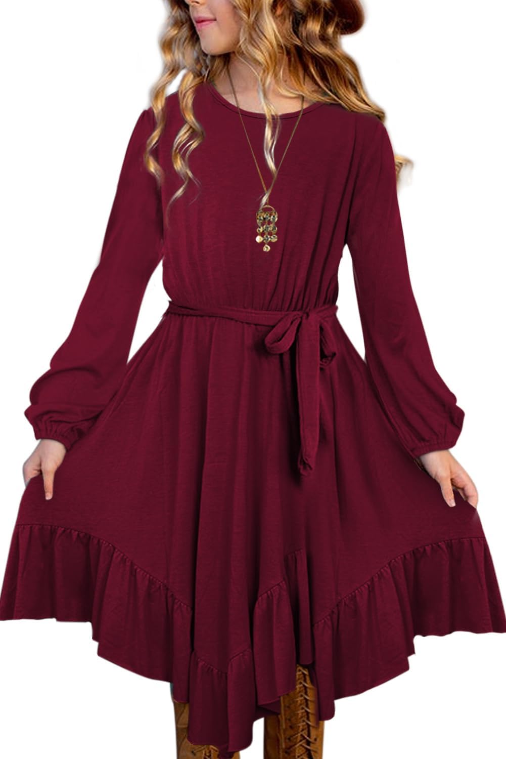 blibean Tween Girl Fashion Swing Dress Boho A-line Dresses Size 4-13 Years