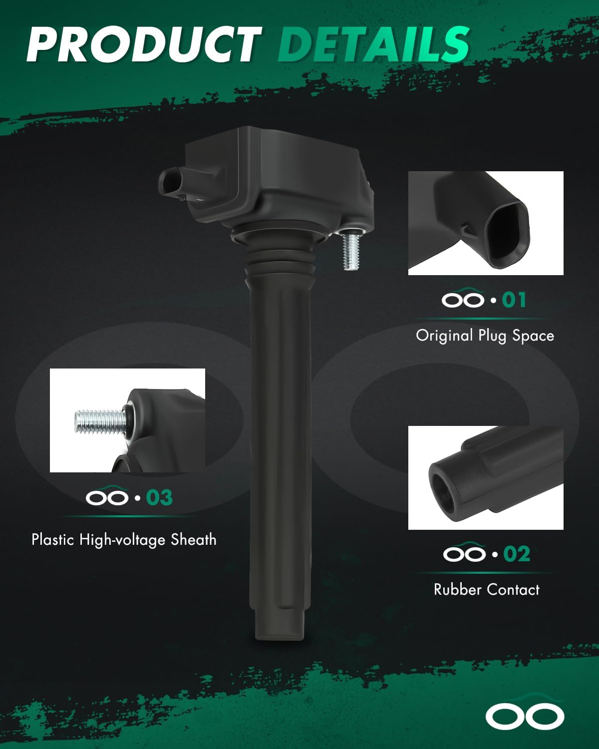 SCITOO Ignition Coil Coils Pack iridium Spark Plugs fits for Dodge for Durango Journey for Grand Caravan for Jeep for Wrangler for Ram Promaster 1500/2500/3500 Replacement for UF648 5C1848 set of 6