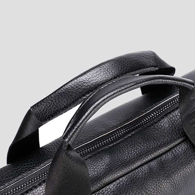 Men's Diagonal Cross Handbag Leather Briefcase Business Meeting Computer Bag