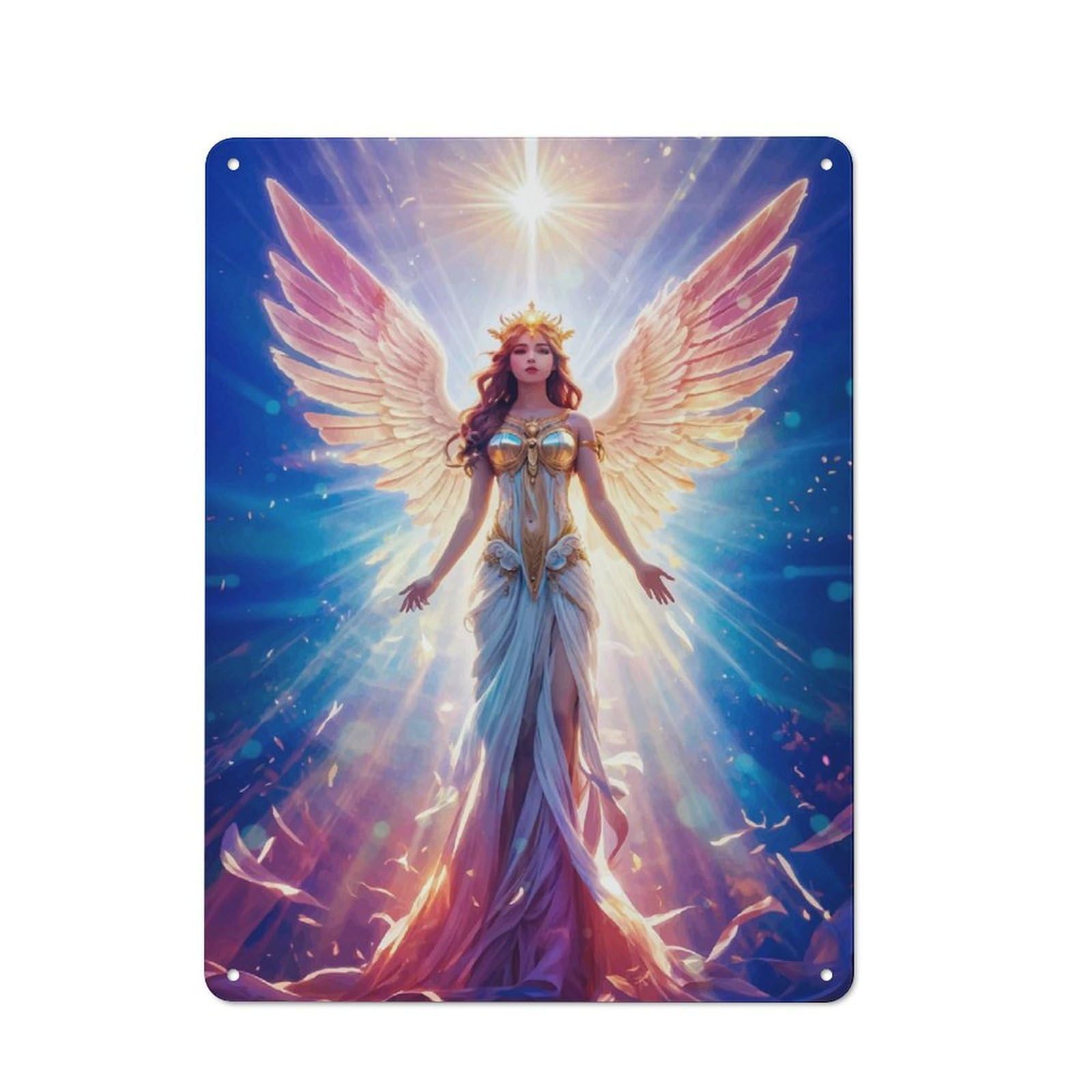 Junmoney Angel Retro Tin Wall Plaque 40X30cm Featuring For Garage Wall, New Home Wall Decor For People Furnishing A Garage