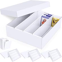 Trading Card Storage Box, 3200 Count Cardboard Storage Box with Divider for Sports, Tcg, Mtg Card4 Pack