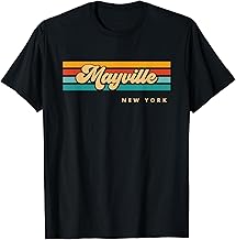 Vintage Sunset Stripes Mayville, New York T-Shirt