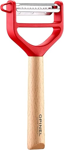 Miniatura 18 de OPINEL - Pelador de mango de madera T-Duo - Cuchillas de acero inoxidable - Agarre cómodo - 1 cuchilla microdentada para pelar + 1 cuchilla