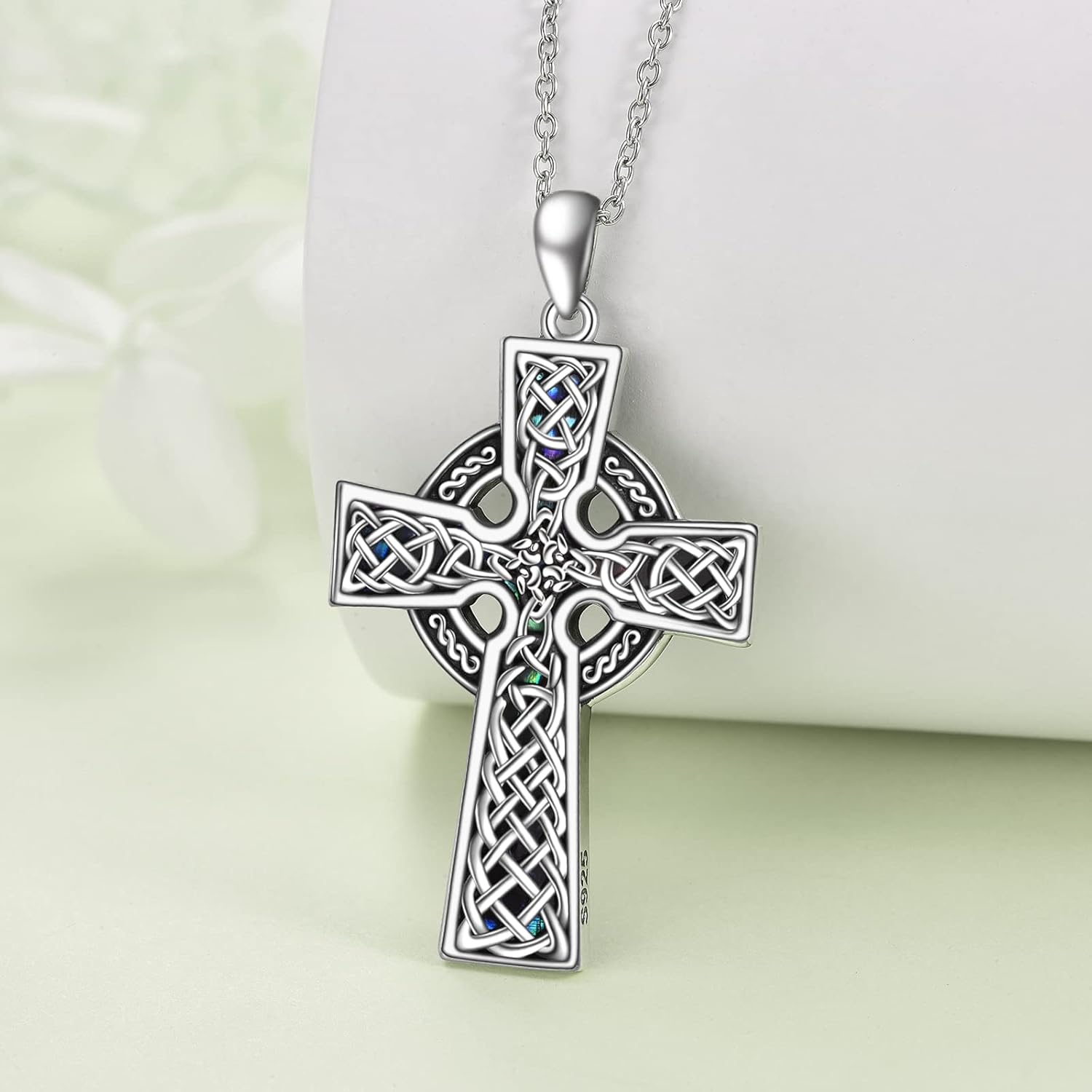Crucifix Cross Necklace Sterling Silver Celtic Knot Cross Pendant Jesus Crucifix Jewelry Gift for Women Men - Image 4