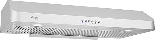 Miniatura 8 de Awoco RH-C06 - Campana de acero inoxidable de 6 pulgadas y 4 velocidades para usar debajo del gabinete, 900 CFM, con luces, 30, 36 y 42 pulgadas