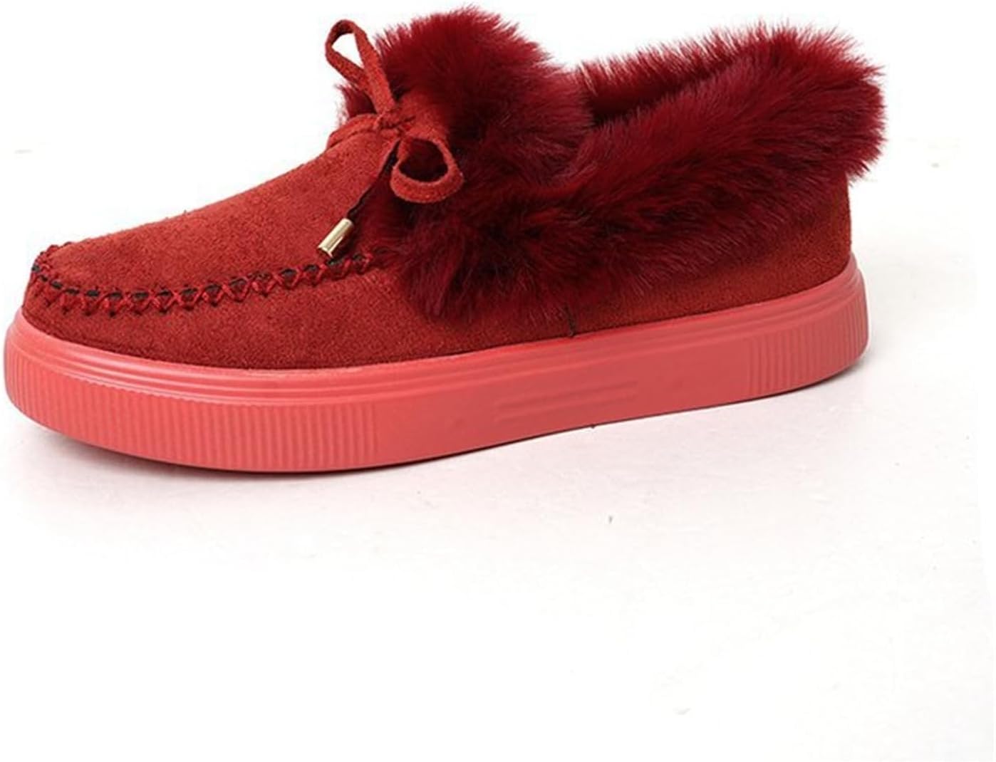 Women Platform Slippers Mini Snow Boots Slip On Warm Comfortable Fur Lined Ankle Booties Thickening Walking Loafers Shoes Warm Plush Short Boots Casual Outdoor Plush Short Booties