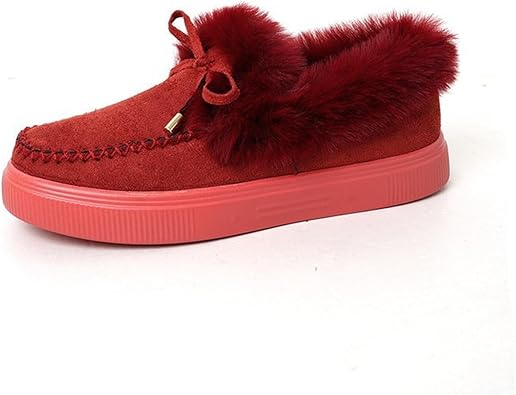 Women Platform Slippers Mini Snow Boots Slip On Warm Comfortable Fur Lined Ankle Booties Thickening Walking Loafers Shoes Warm Plush Short Boots Casual Outdoor Plush Short Booties