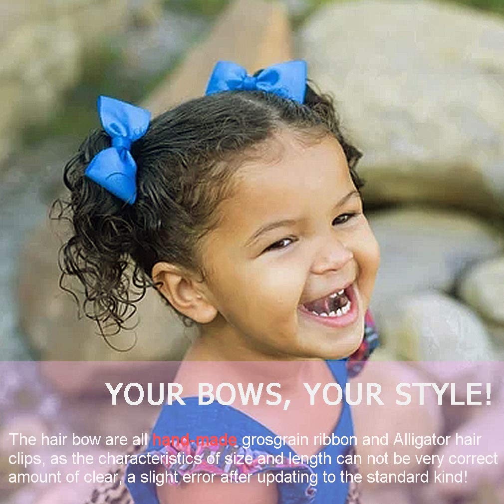 HLIN 40 PCS Grosgrain Ribbon Hair Bow Clips for Thin Hair Baby Girl Pinwheel Bow Tie Boutique Alligator Clips
