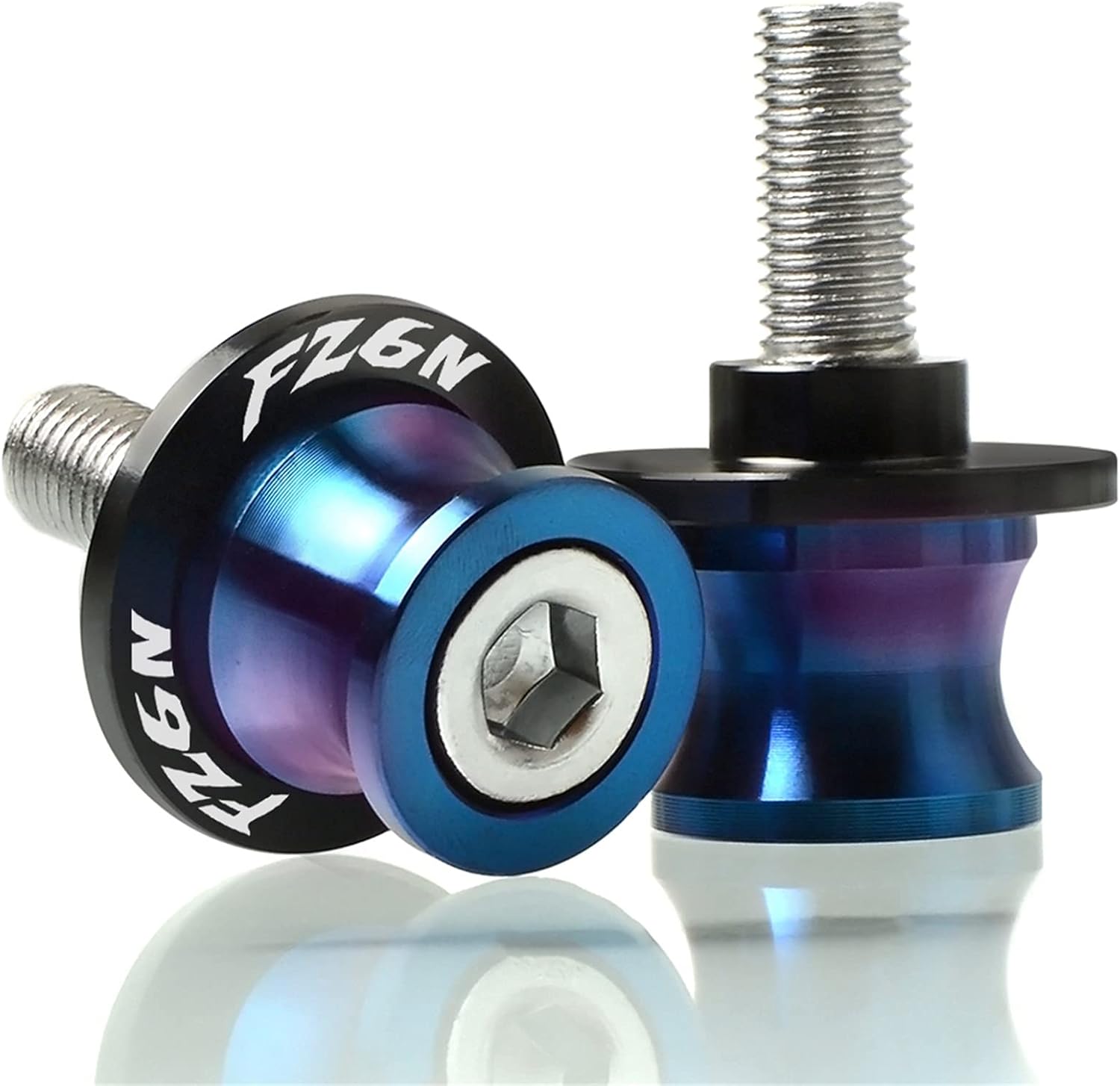 TOKAC Stand Screws 6mm Swingarm Stand Screws CNC Motorcycle Swing Arm Spools Sliders Bobbins for Yamaha FZ6N 2004 2005 2006 2007 2008 2009 2010 for Everyone (Color : Colorful Blue)