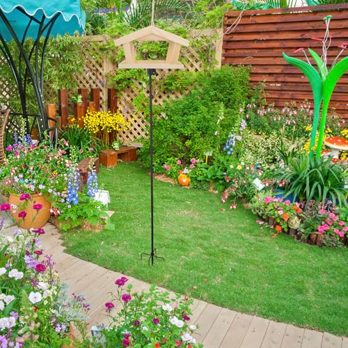 Soporte para comedero de aves base de hierro exterior resistente de 5 puntas 7