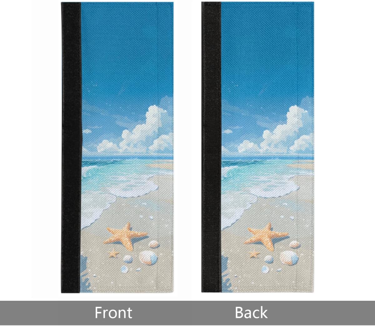  Beach Refrigerator Door Handle Covers Set of 2, Non-Slip Washable | Starfish Shells Kitchen Appliance Handles Decor Protector for Fridge, Dishwasher, Oven Keep Off Food Stains thumbnail
