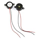 RuiLing 2pcs DC 3-24V Active Piezo Buzzer with Lead Wire 2312 High Decibels Continuous Sounder Electronic Buzzer Alarm 23x12mm