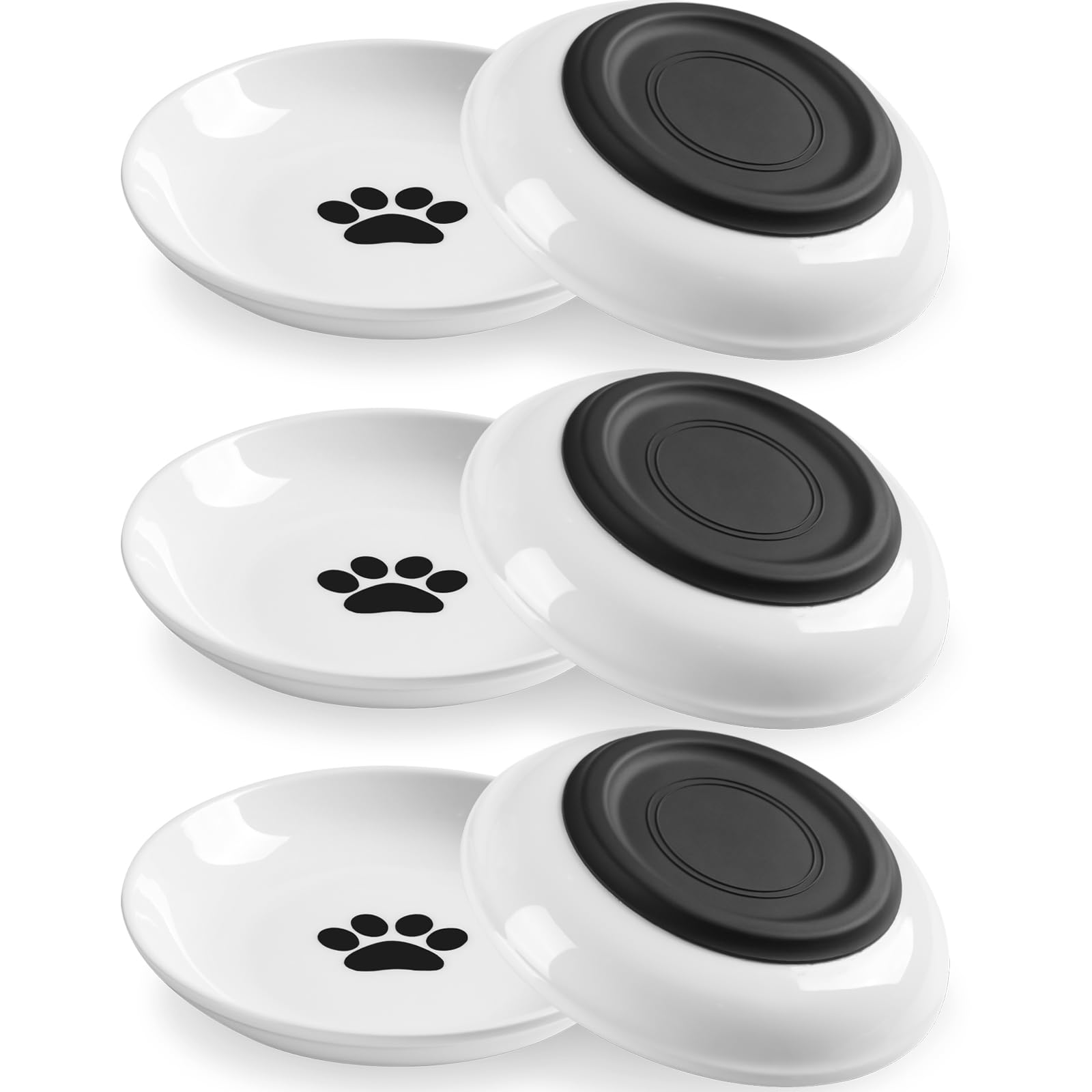 WROSWT Cat Food Bowl,Healthy Ceramic Cat Bowls for Indoor Cats,Anti Whisker Fatigue Cats Dishes Set,Shallow Wide Kitten Plates for Food and Water,