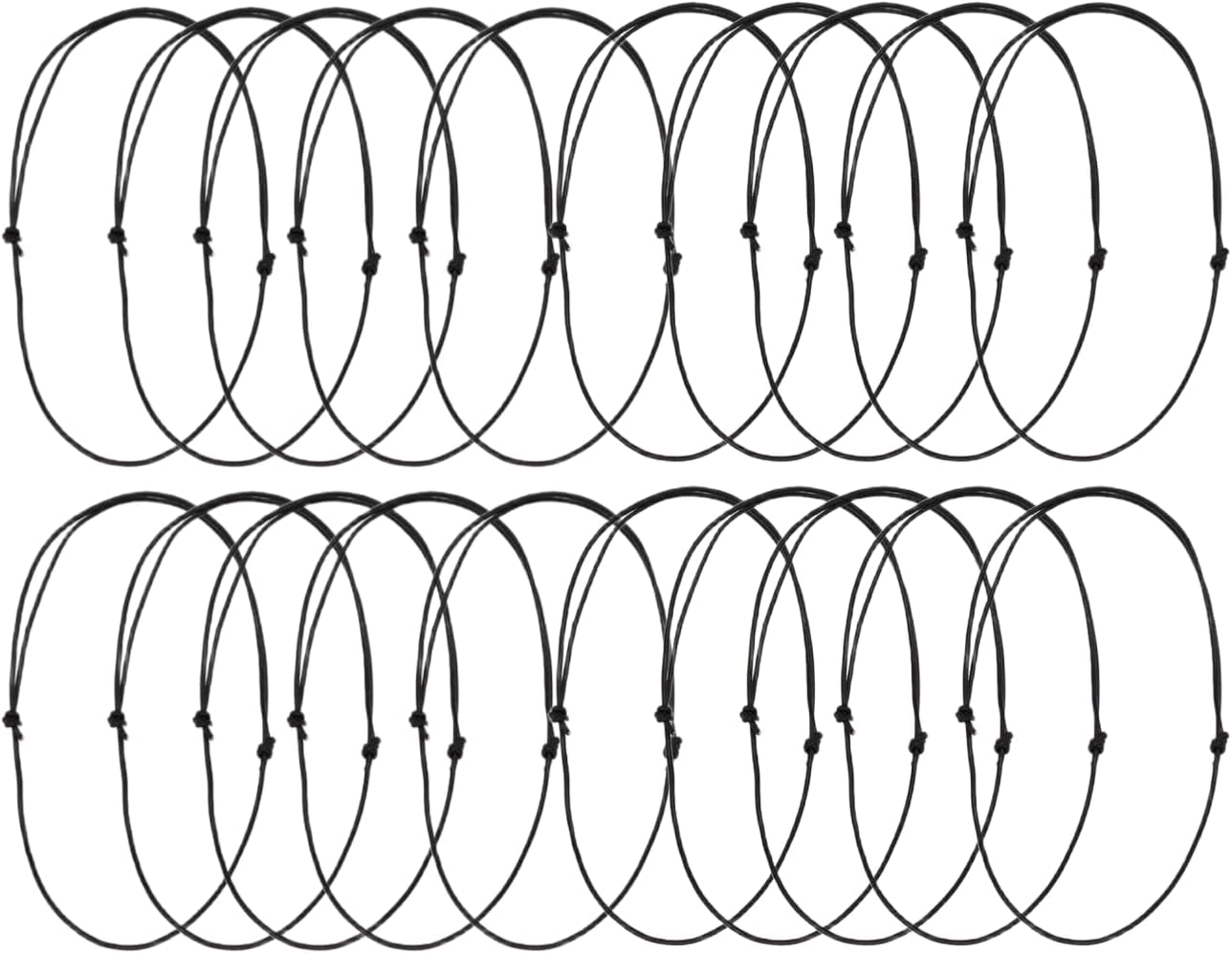 Set of 20 Adjustable Leathers Cords Necklace Rope Black Choker Necklace Cords Jewelry Findings for DIY Jewelry Making, Beading Cords and Threads, Beading Supplies