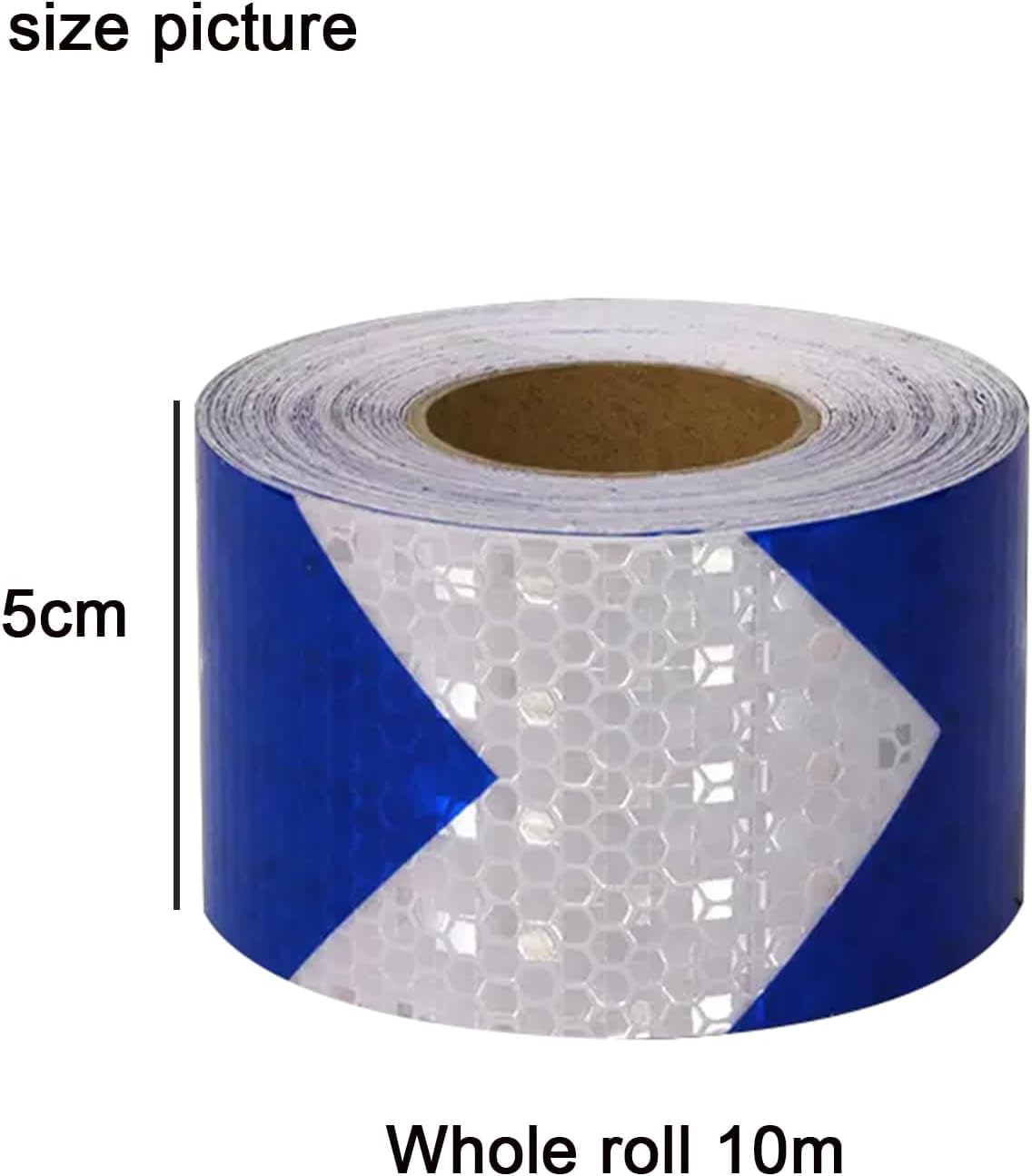 Nastro riflettente, autoadesivo, riflettente, 5 cm x 10 m, multicolore (blu bianco)