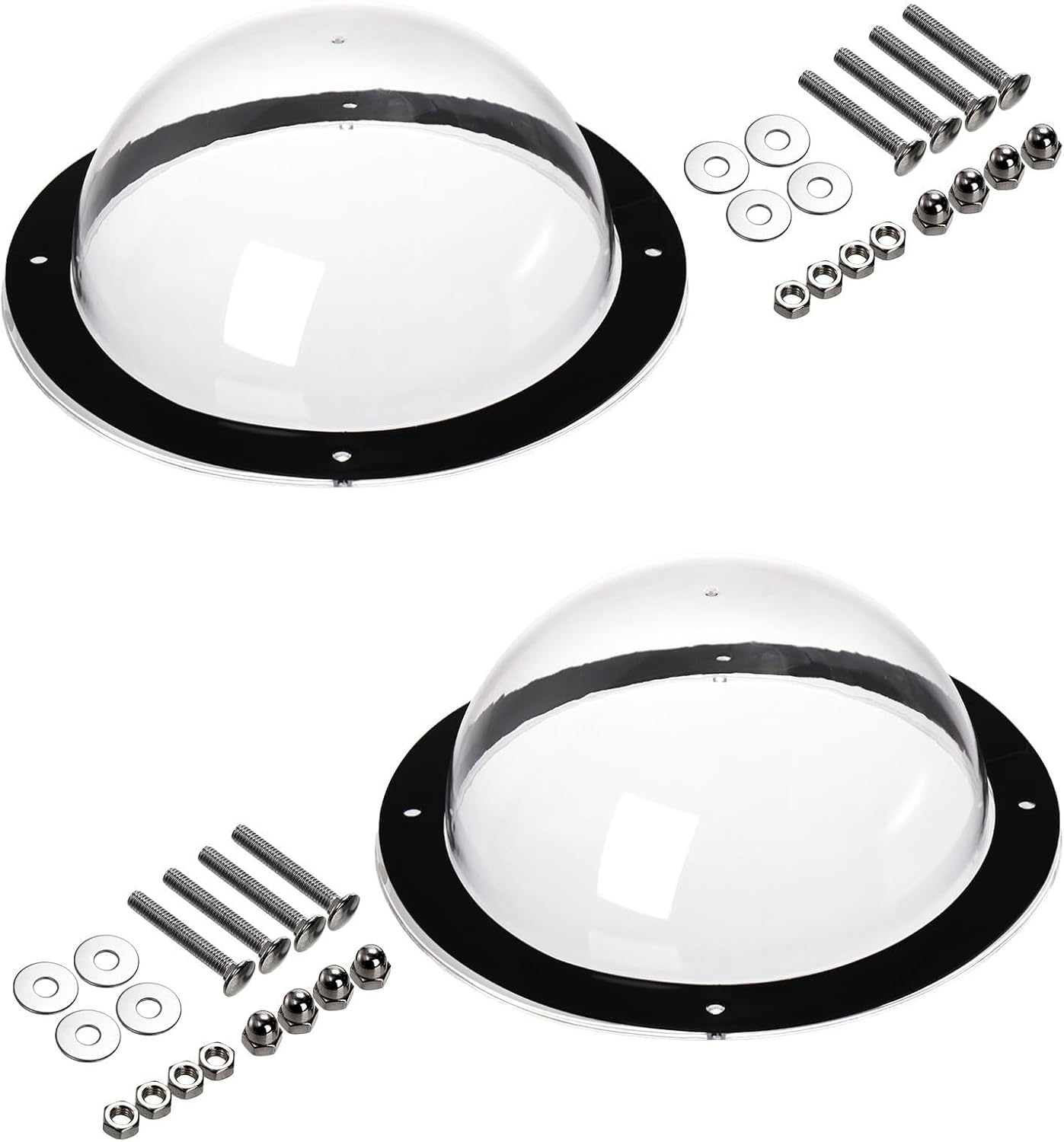 Goaste 2 Pack Dog Fence Window, 12.4 Inch Clear Pet Dome, Durable Plastic Pet Peek Windows Playground, Doggie Fence Safe Domes, Pets Supply for Dog Cat Horse, 12.4 x 4.9 Inch
