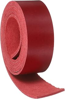 MECCANIXITY Full Grain Leather Strap, Flat Full Grain Oil Tan Leather Strips for Crafts, Thick for DIY Belt Tooling Crafting