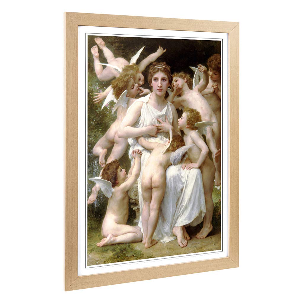 Big Box Art Framed Print of William Adolphe Bouguereau Assault Design | Wall Art Picture | Home Decor for Kitchen, Living Room, Bedroom, Hallway, Oak, A2 / 24.5x18 Inch / 62x45cm