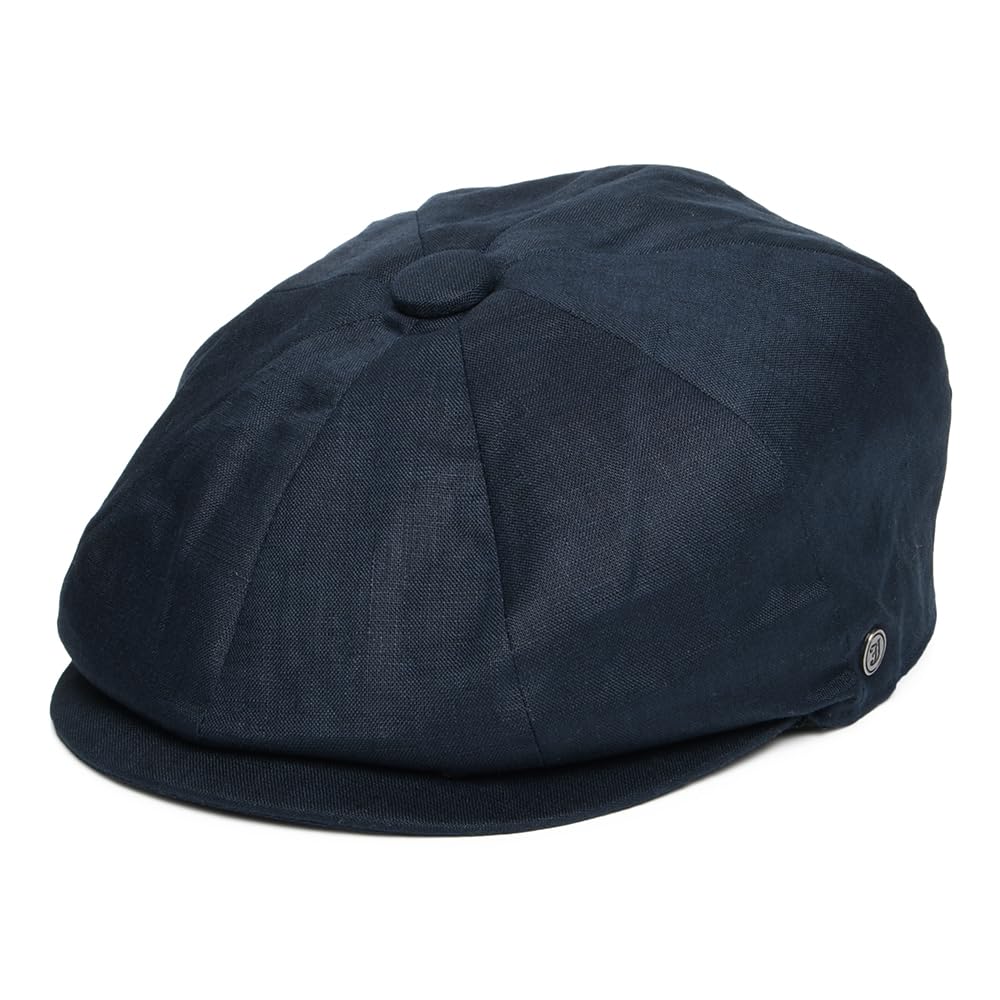Jaxon & James Linen Newsboy Cap - Navy Blue - Medium