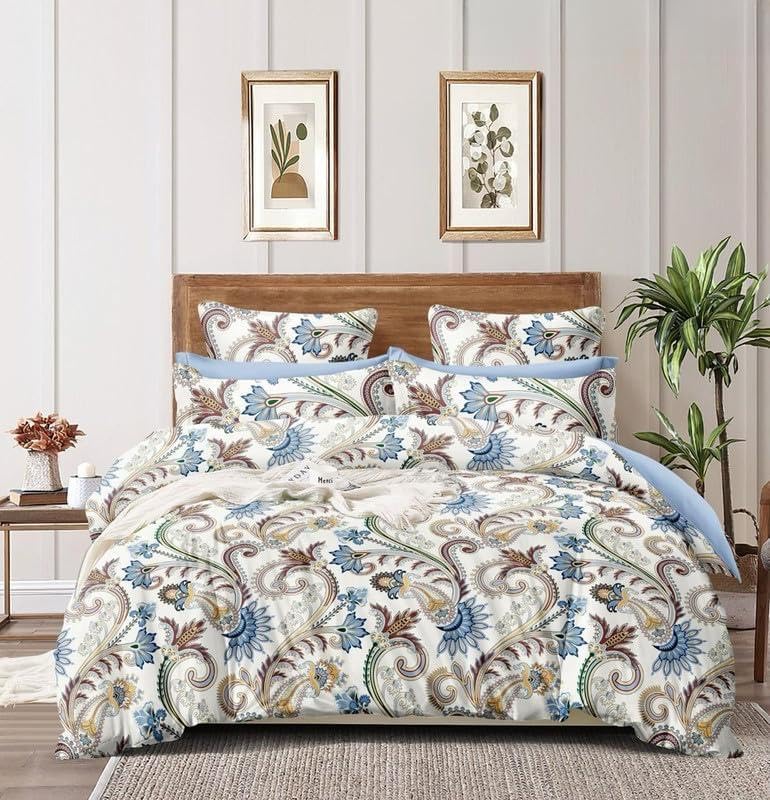 Image of Jashan Premium Cotton Fitted Bedsheets with 2 Pillow Covers for King Bed | 200-220 TC | Size 78x72+10 Inches |Traditaional White | Soft, Durable, All-Around Elastic Modern Collections