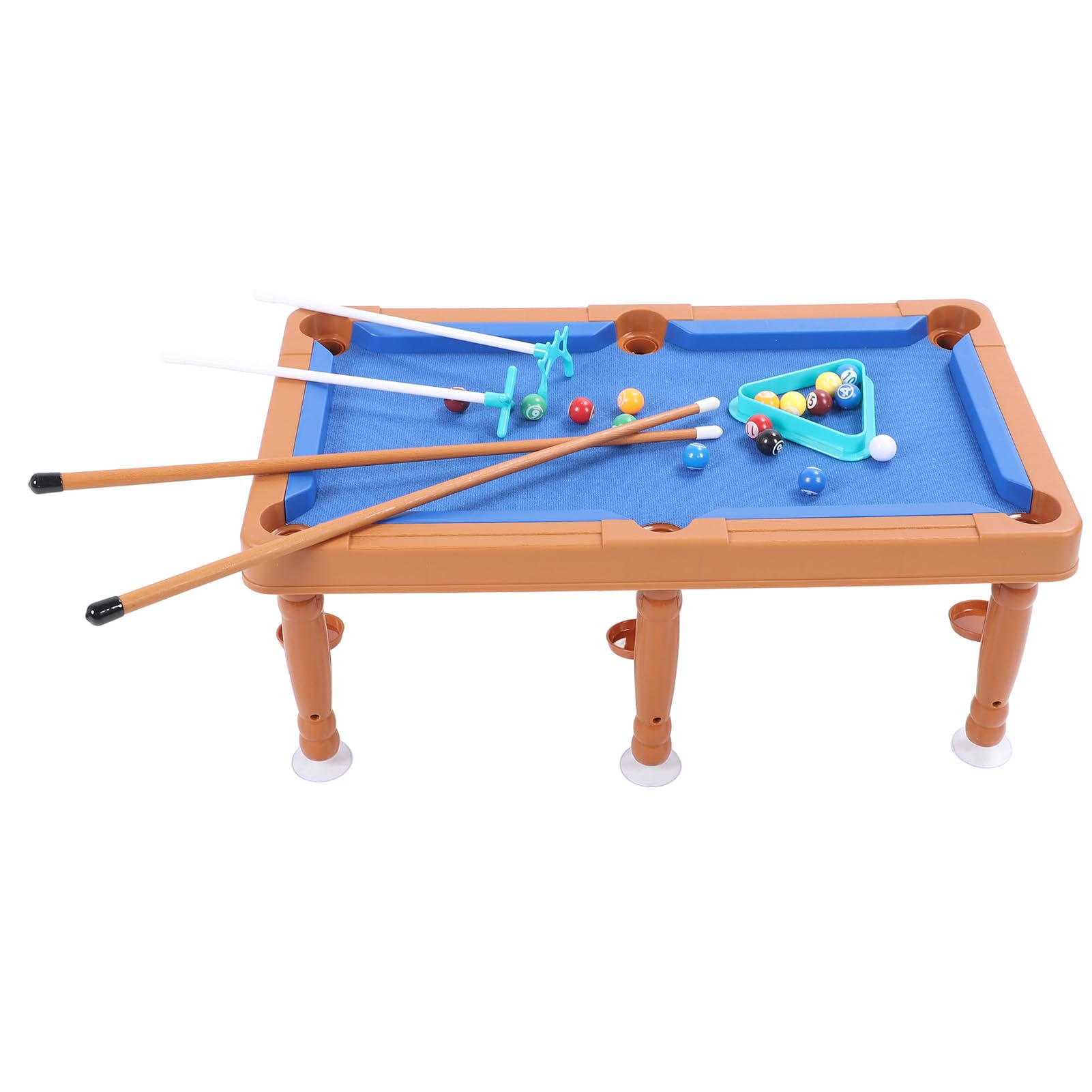 GLOGLOW Mini Table de Billard Portable de 17,32 Pouces avec Balles, Queues et Support Triangulaire, Jeu de Table Amusant pour Enfants et Adultes