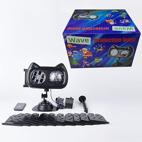 Miniatura 8 de FCXJTU Proyectores LED 2 en 1 de copos de nieve de Navidad con 96 efectos HD, patrones de ondas oceánicas 3D, temporizador de control remoto