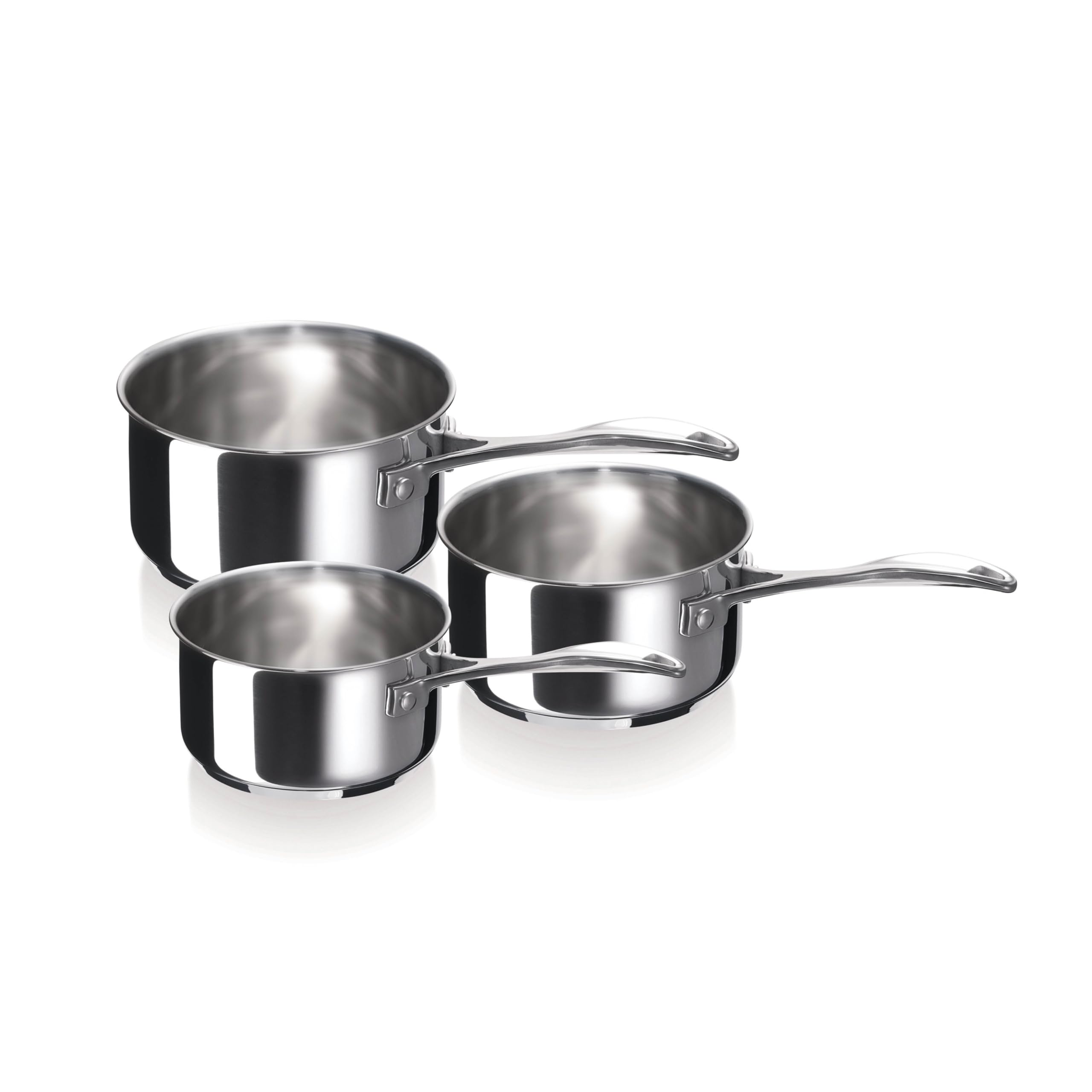 Beka Chef - Lot de 3 Casseroles Inox 18/​10 - 16/​18/​20 cm - Tous Feux Compatible Induction - Acier Inoxydable
