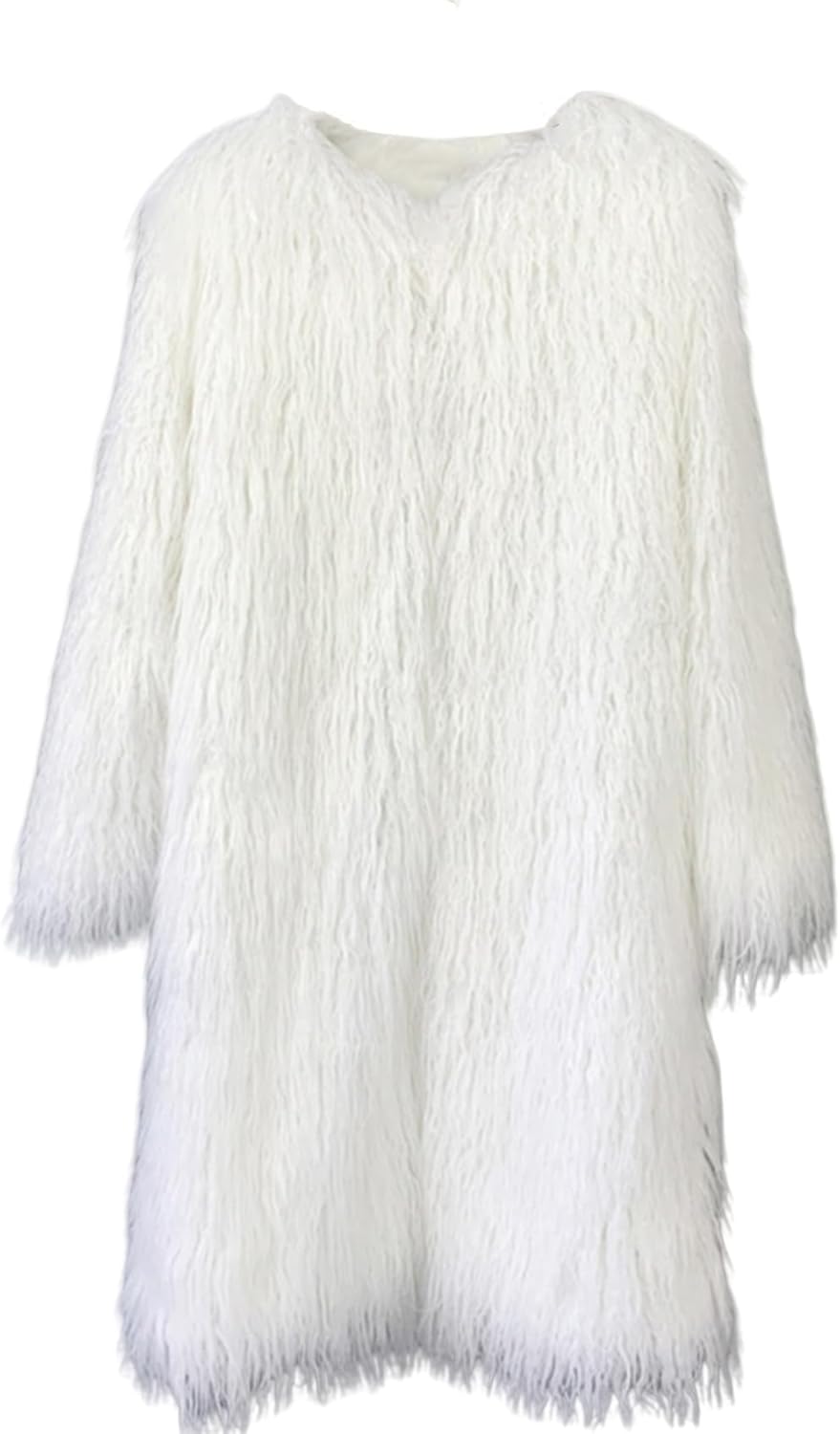 Women's Fluffy Faux Fur Maxi Outwear Overcoat,Shaggy Warm Jackets Parka Winter Coats