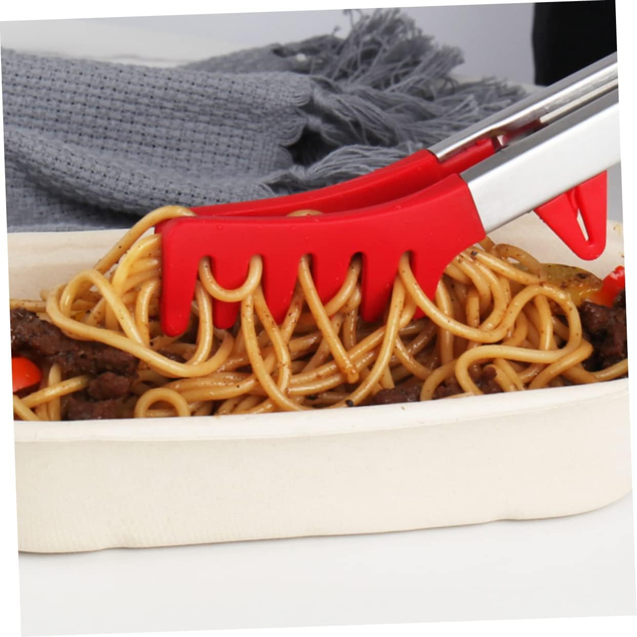 ABOOFAN 1pc Silicone Food Clip Pasta Serving Tongs for Buffet Spaghetti Tongs Reusable Pasta Supply