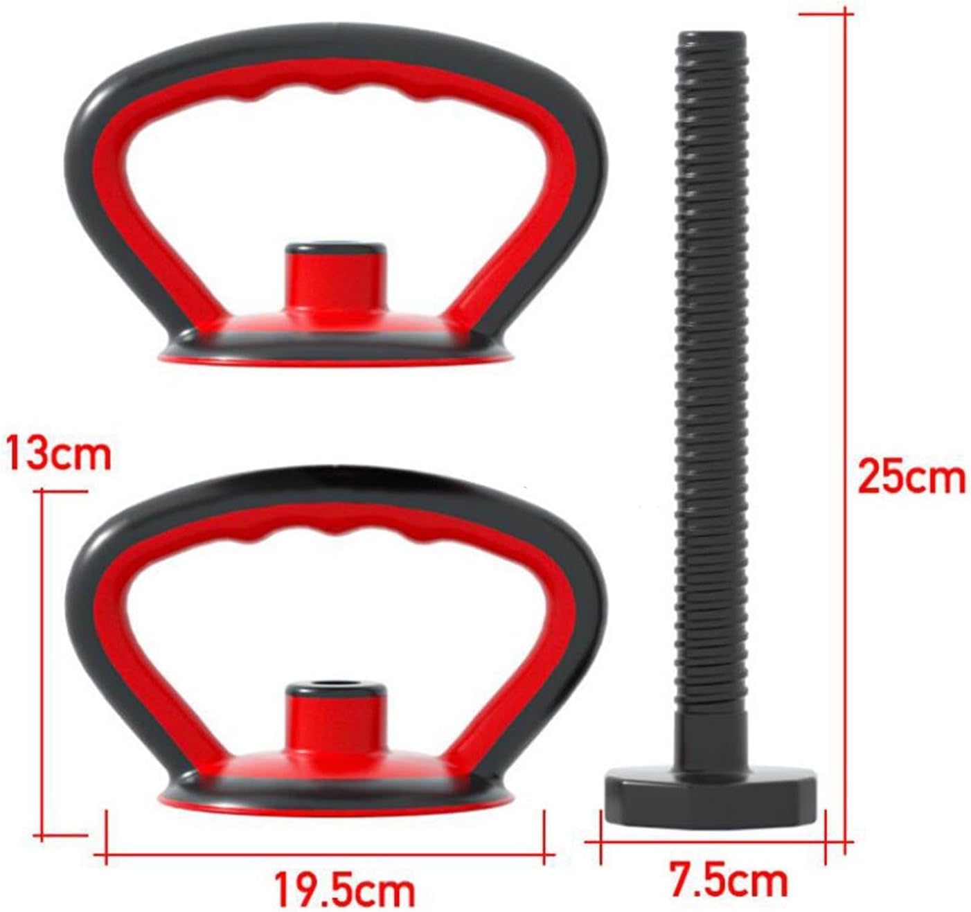 Adjustable Kettlebell Handle, 100Lbs/45.4kg Weight Capacity Plate Loaded Anti Slip Rubber Grip Ergonomic Workout Grip Weight Plate Converter Home Gym Strength Training for Full Body Fitness Workouts