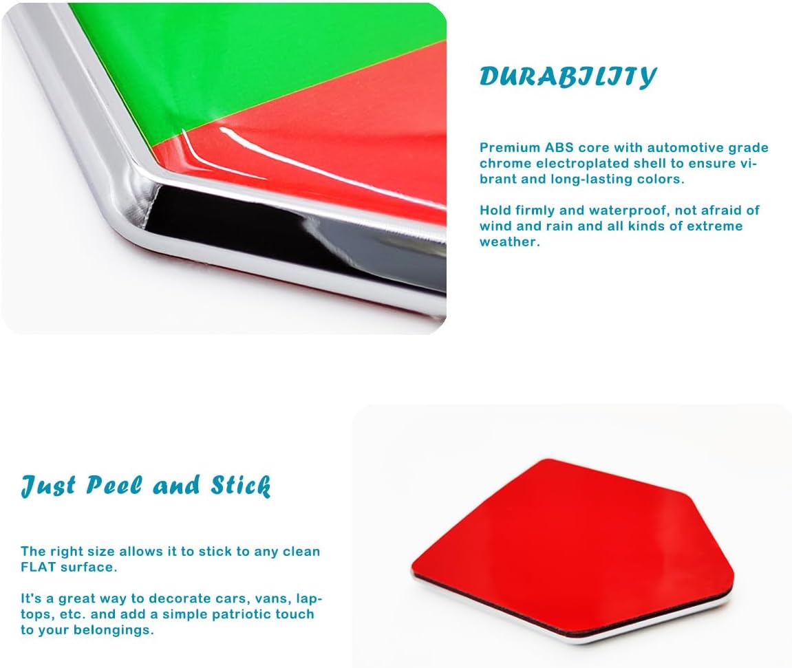 Overdecor Lithuania Flag Decal Stickers Car Emblem Lithuanian Car Accessories Decorations Chrome Shield Flag Sticker Decals for Cars Truck Vehicles, 2 Pack - Image 3