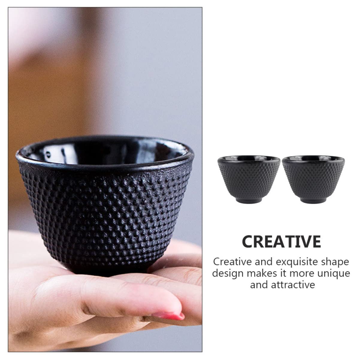 BESTonZON 4 pezzi tè giapponese tazza da tè giapponese tazza da tè in ghisa tè nero