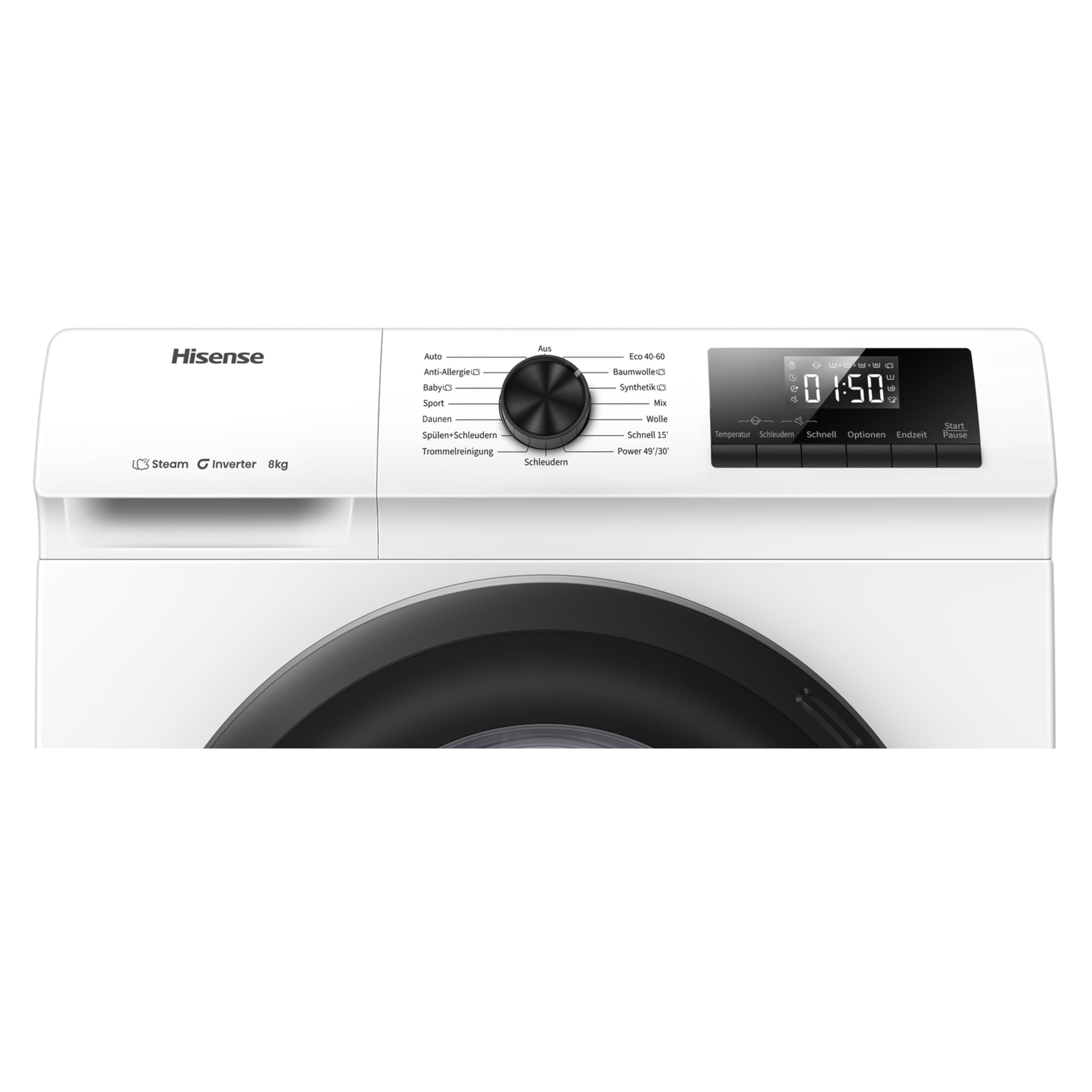 Hisense WF1Q8041BW Waschmaschine 8KG 1400 U/Min 15 Programme Dampffunktion A Energieklasse Weiß