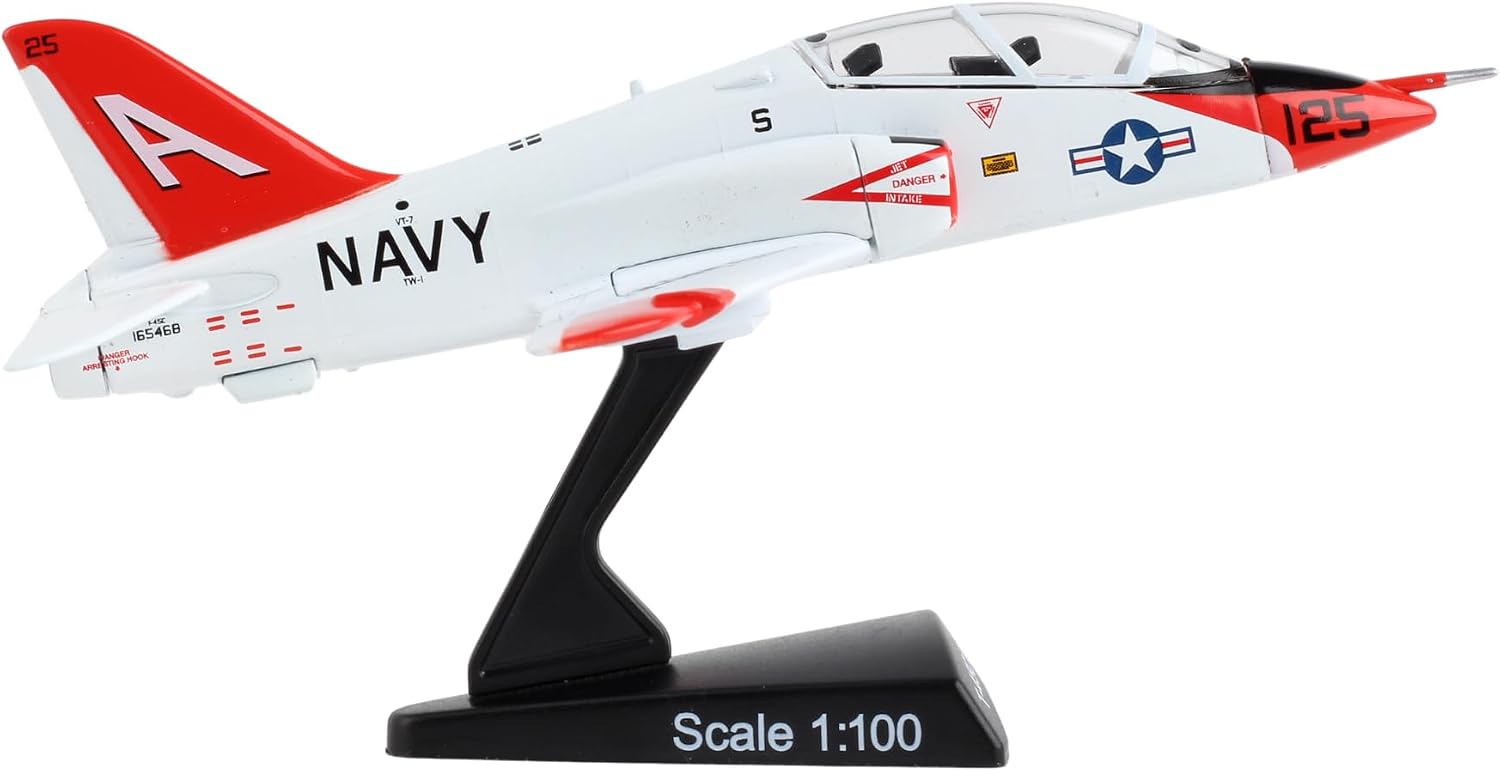 Daron T-45 Goshawk Die-Cast Model – 1:100 Scale Carrier Trainer Jet, U.S. Navy & Marine Corps Edition, 4.75” Length x 3.875” Wingspan, Adult Collectible Ages 14+