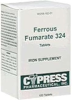 Cypress Pharmaceutical Ferrous Fumarate 324 Tablets, Boxed, 100ct